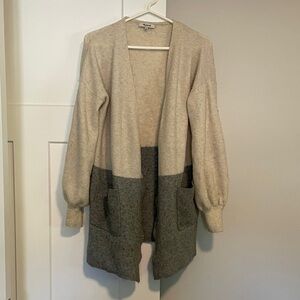 Madewell Oversized Cream and Gray Women's Sweater